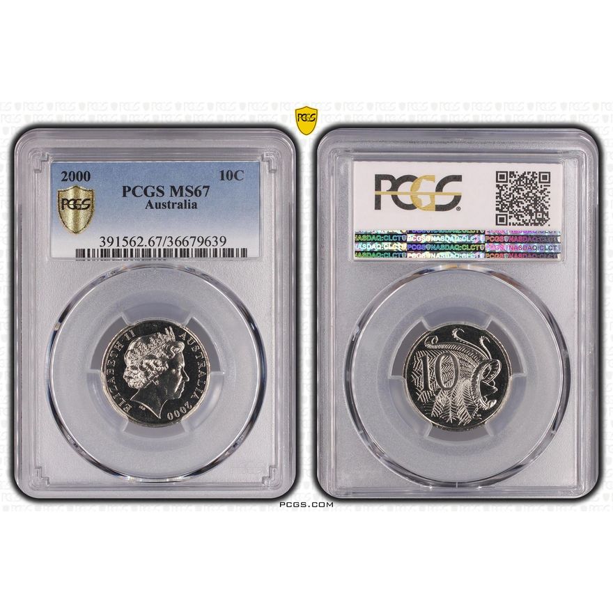 Ten Cent, 2000, PCGS MS67