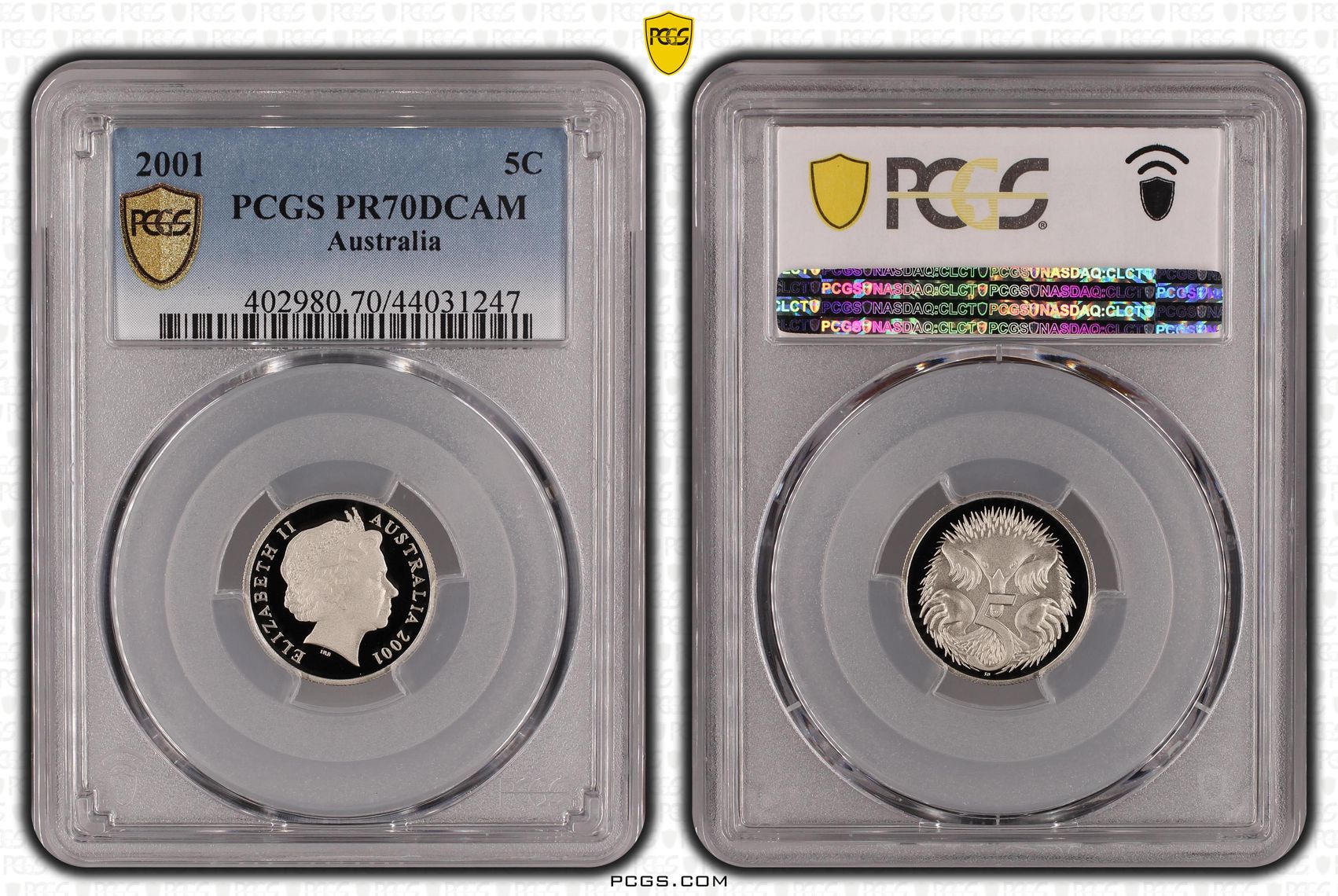 2001 Australia Five Cent, 5c PCGS - PR70DCAM POP 65/0 -247