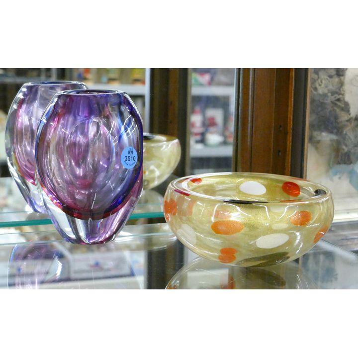 2pc Murano Glass Vase and Bowl 5.5'' Approx.