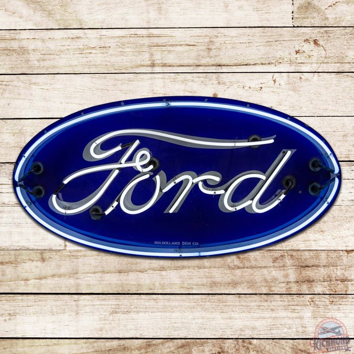 Ford Dealer 48" Single Sided Porcelain Neon Sign