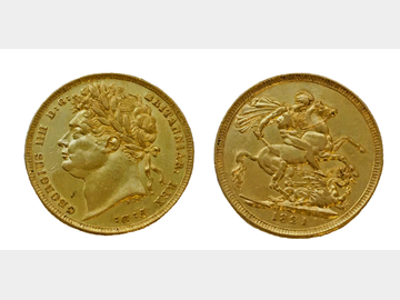 1821 King George IV Laurel Head Gold Sovereign.