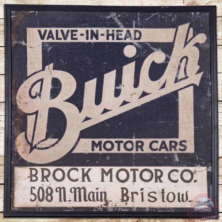 Buick Valve In Head Motor Cars SST Smaltz Sign Brock Motor Co. Bristow - 6.75