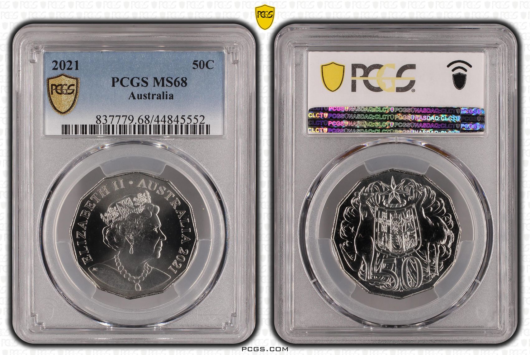 285 · Elizabeth II, Fifty Cent, 2021, PCGS MS68