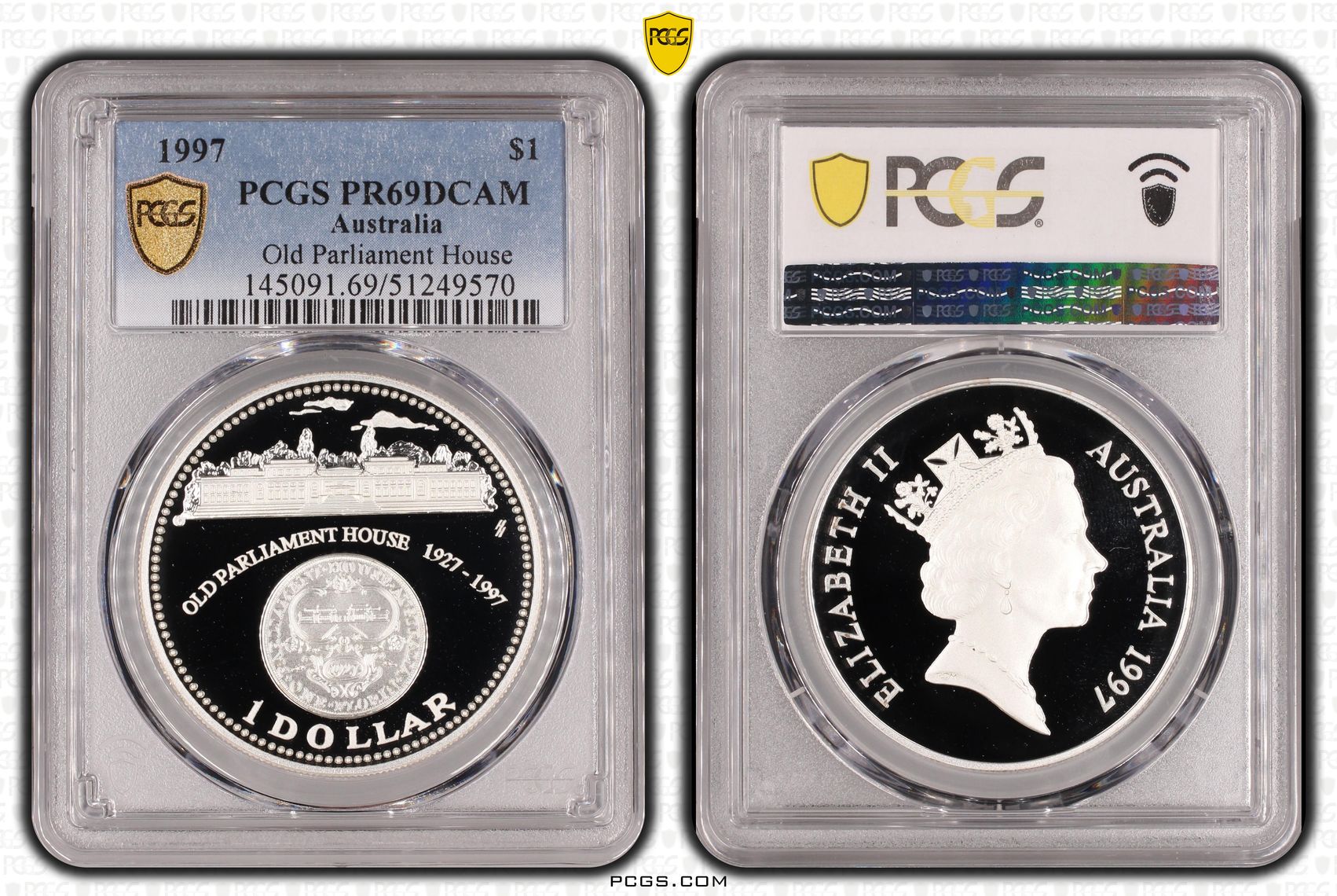 1997 Aus $1 Old Parliament House PCGS PR69DCAM