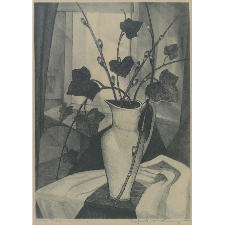 Rockwell Carey ''Pussywillows and Ivy'' Lithograph