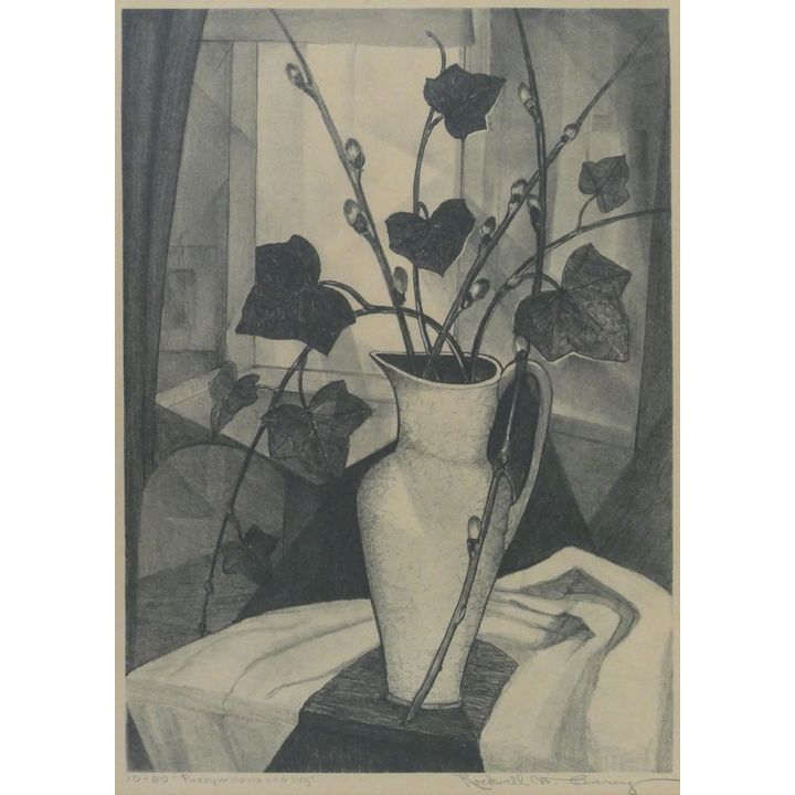 Rockwell Carey ''Pussywillows and Ivy'' Lithograph