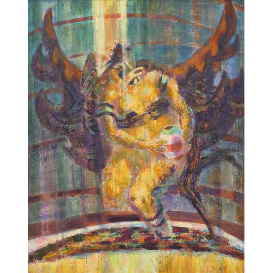 Jack McLarty ''Golden Game'' 1961 Large Oil