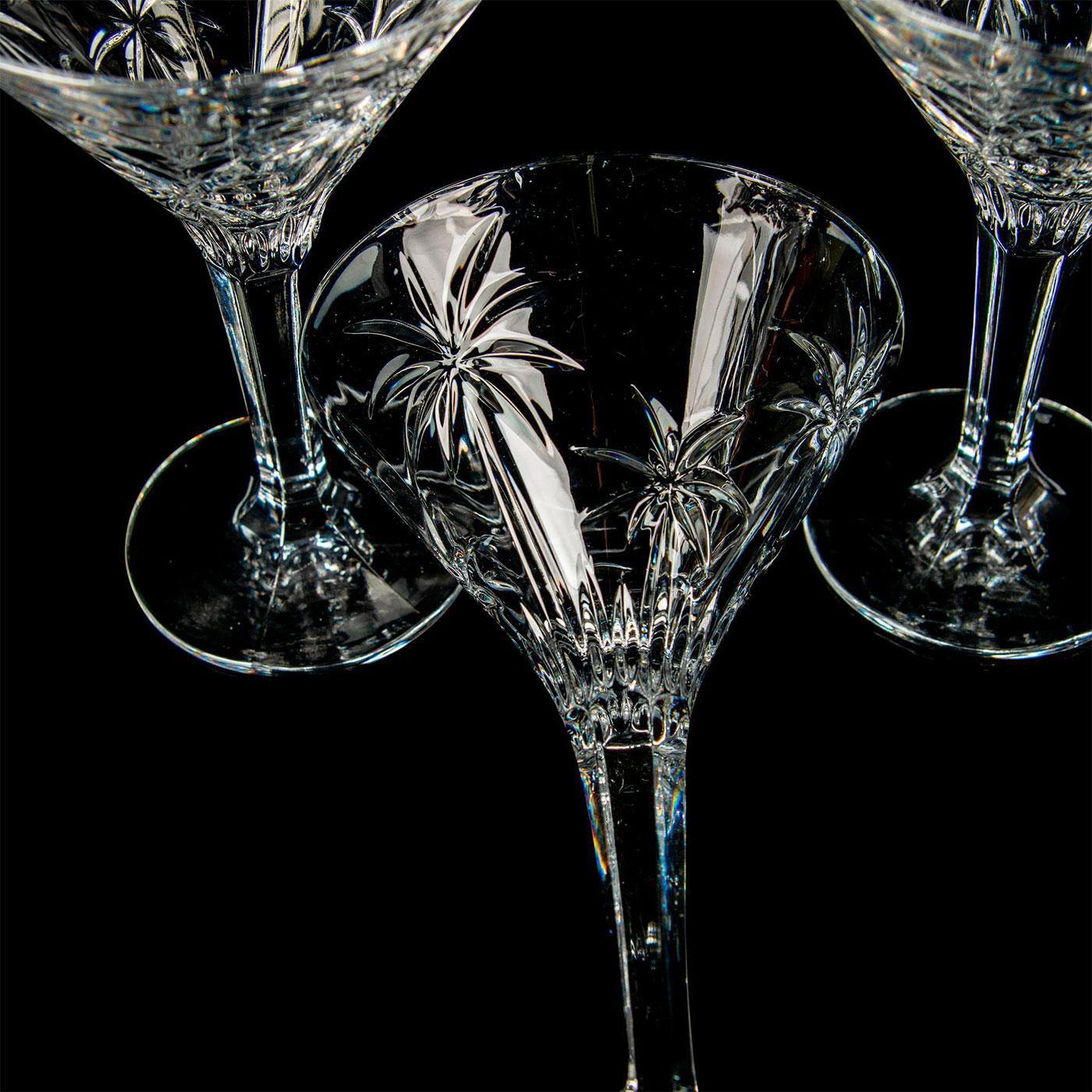 Sold at Auction: 4pc Godinger Shannon Martini Glasses, South Beach Palm