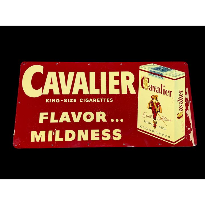 NOS Cavalier King Size Tobacco Cigarettes Tin Metal Sign