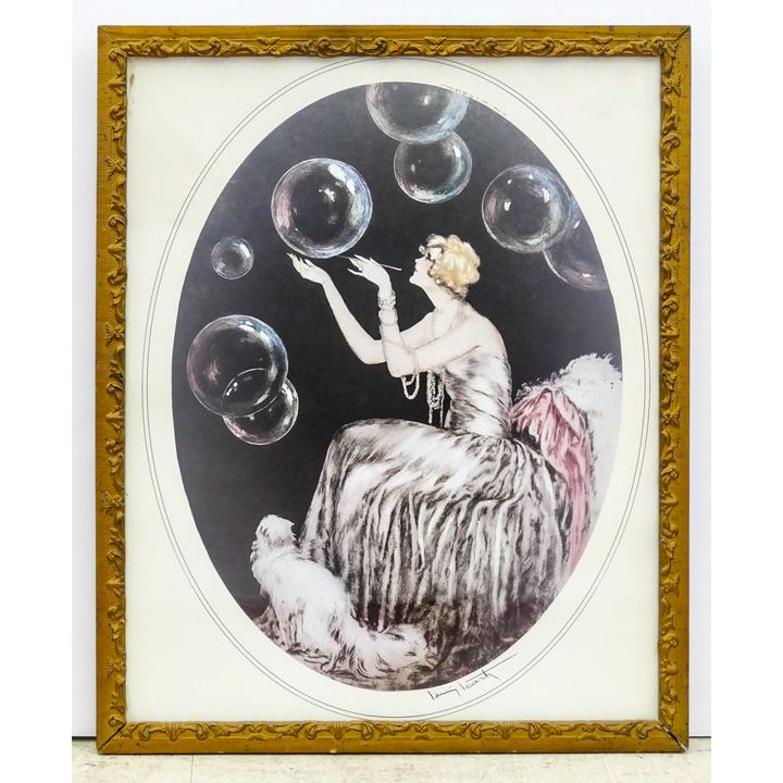 Louis Icart ''Bubbles'' Lithograph Framed