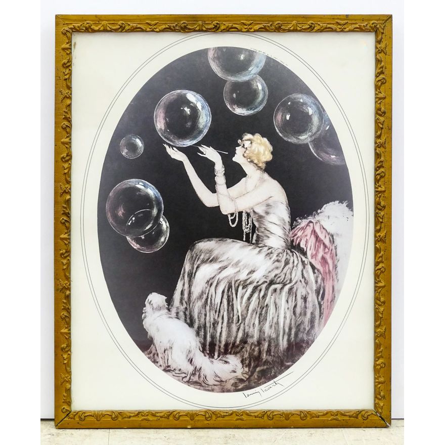 Louis Icart ''Bubbles'' Lithograph Framed