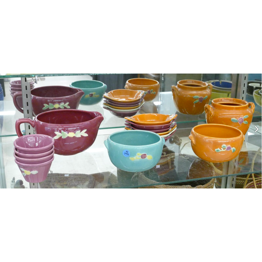 14pc Matching Coors Pottery Dinnerware 2.5'' to 10'' - One missing lid