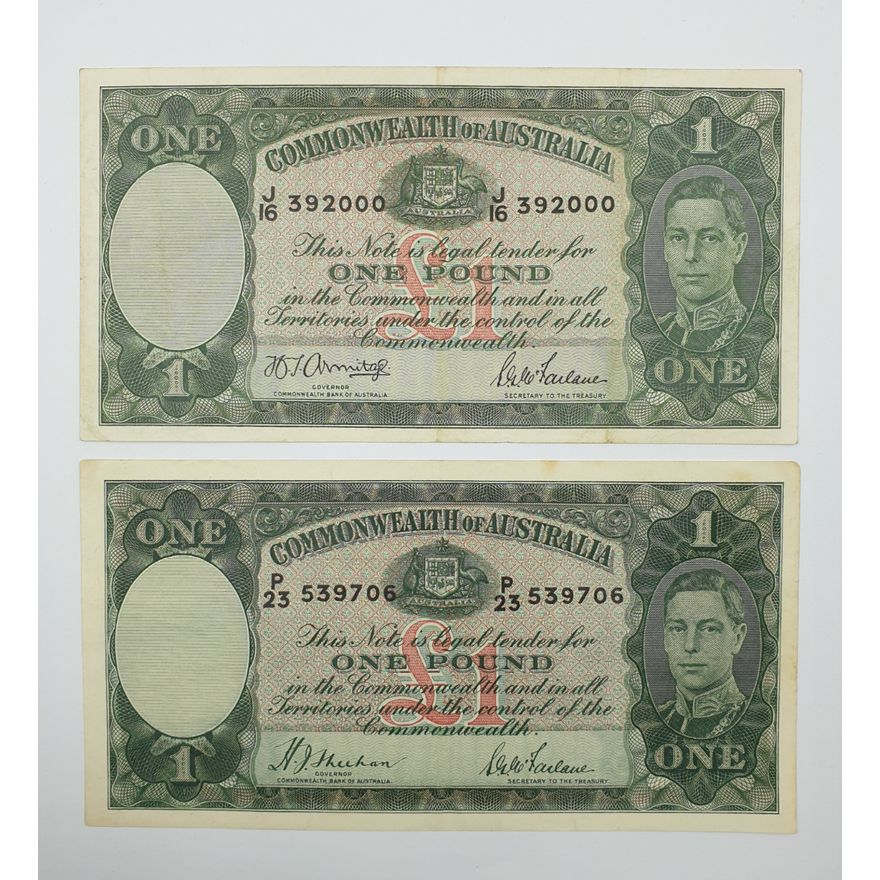 CoA One Pound Notes (x2)