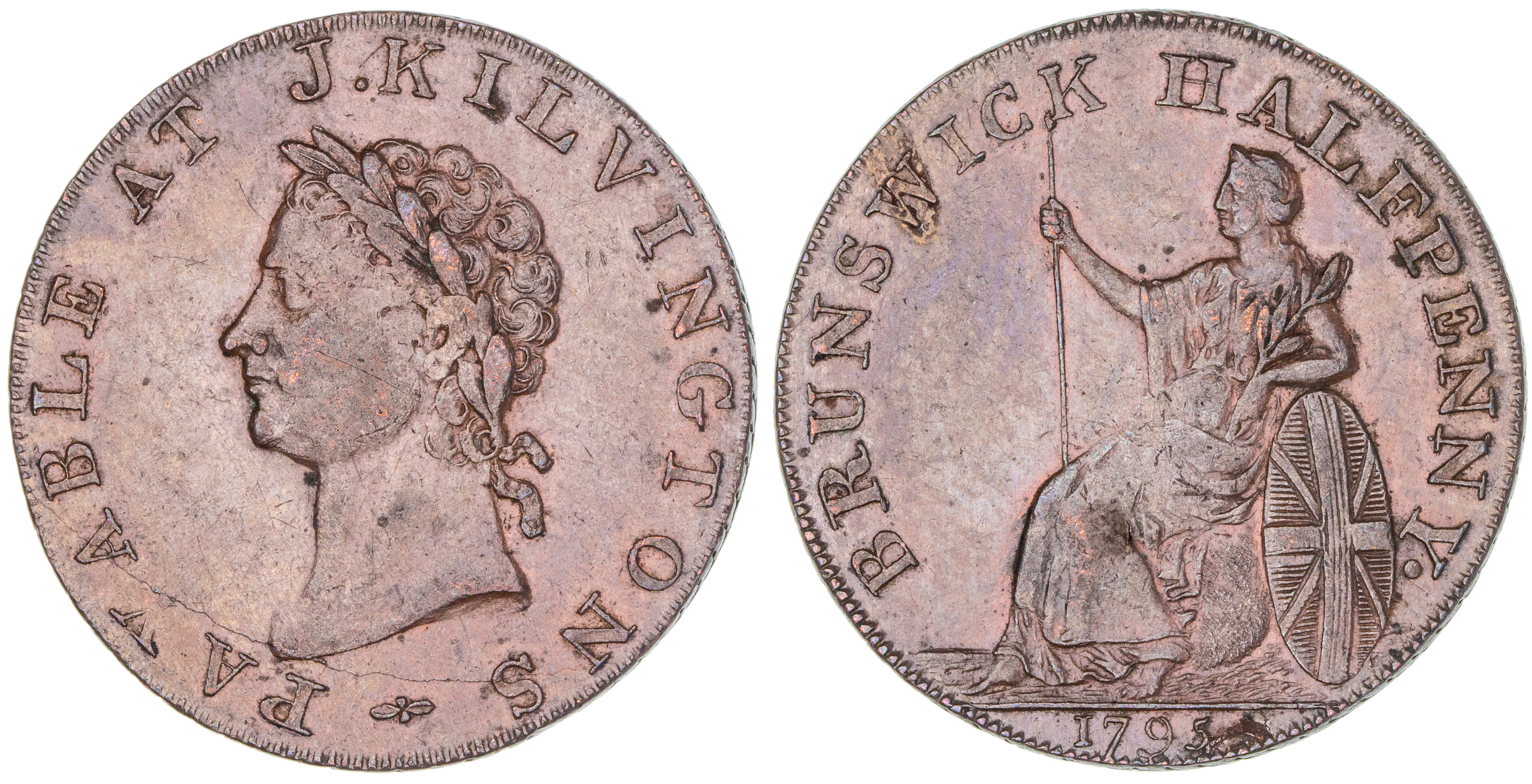Great Britain, Halfpenny, 1795, gVF