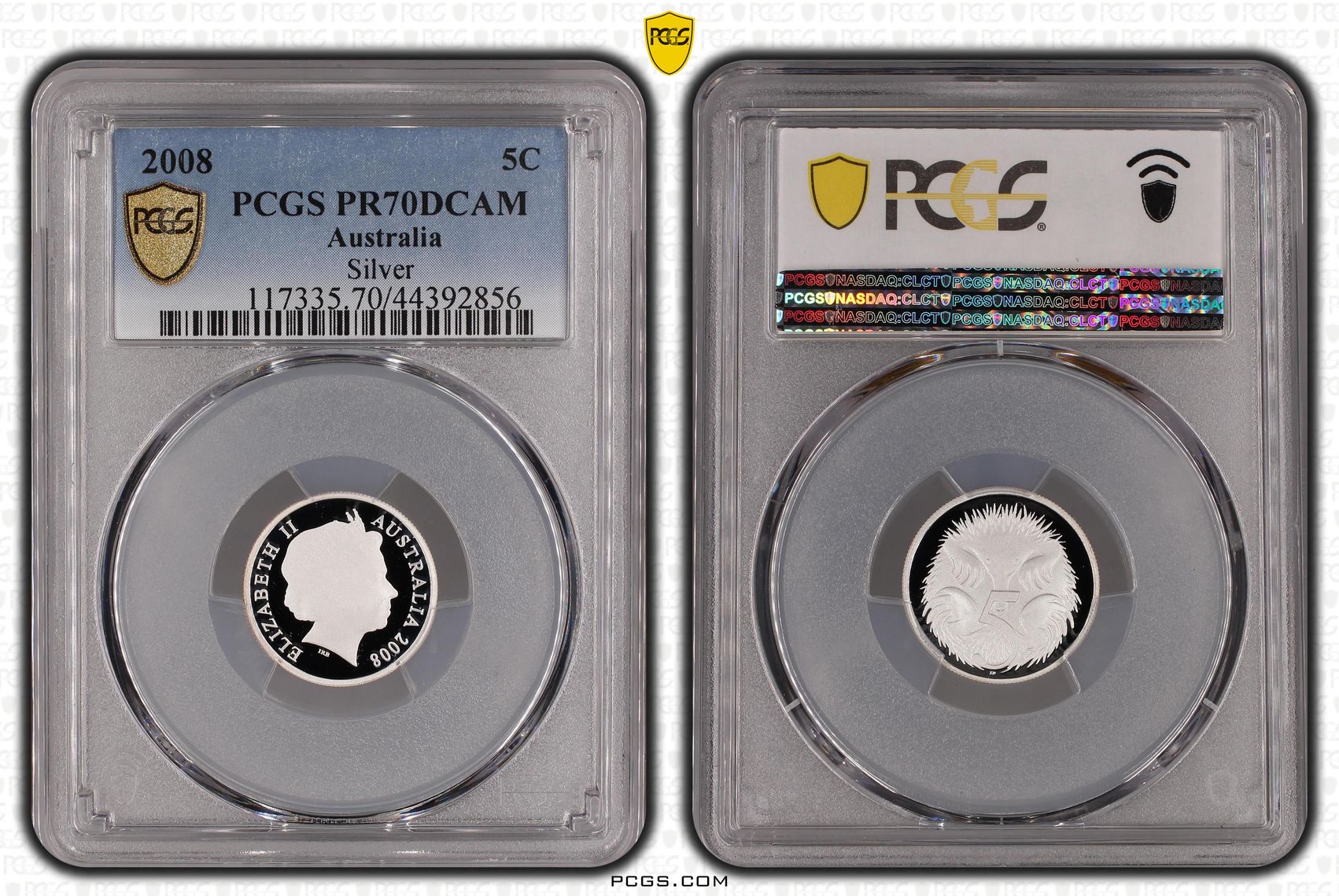 2008 Australia Five Cent, 5c Silver Proof Silver PCGS - PR70DCAM POP 3/0 -856