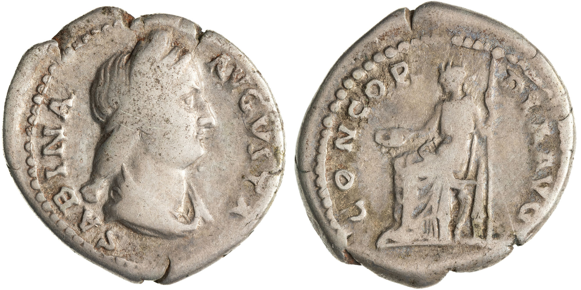 Sabina, Denarius, 136 AD, Fine