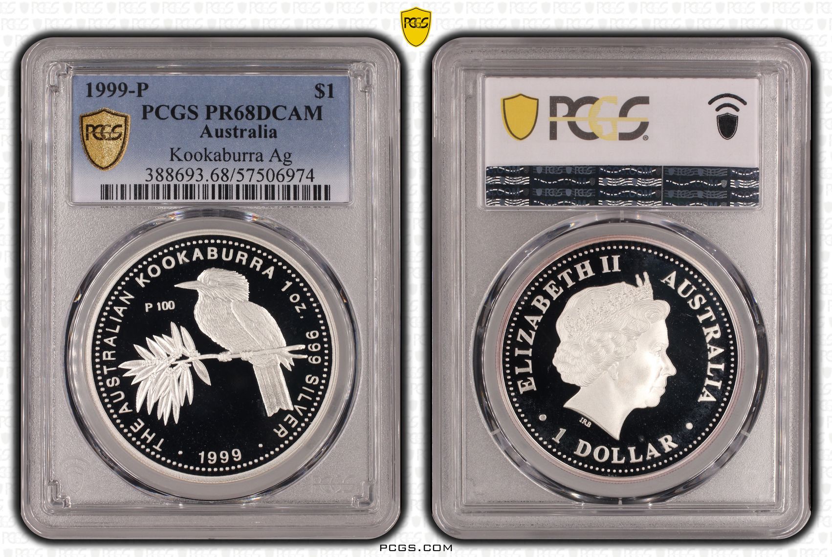 Kookaburra Silver, One Dollar, 1999-P, PCGS PR68DCAM