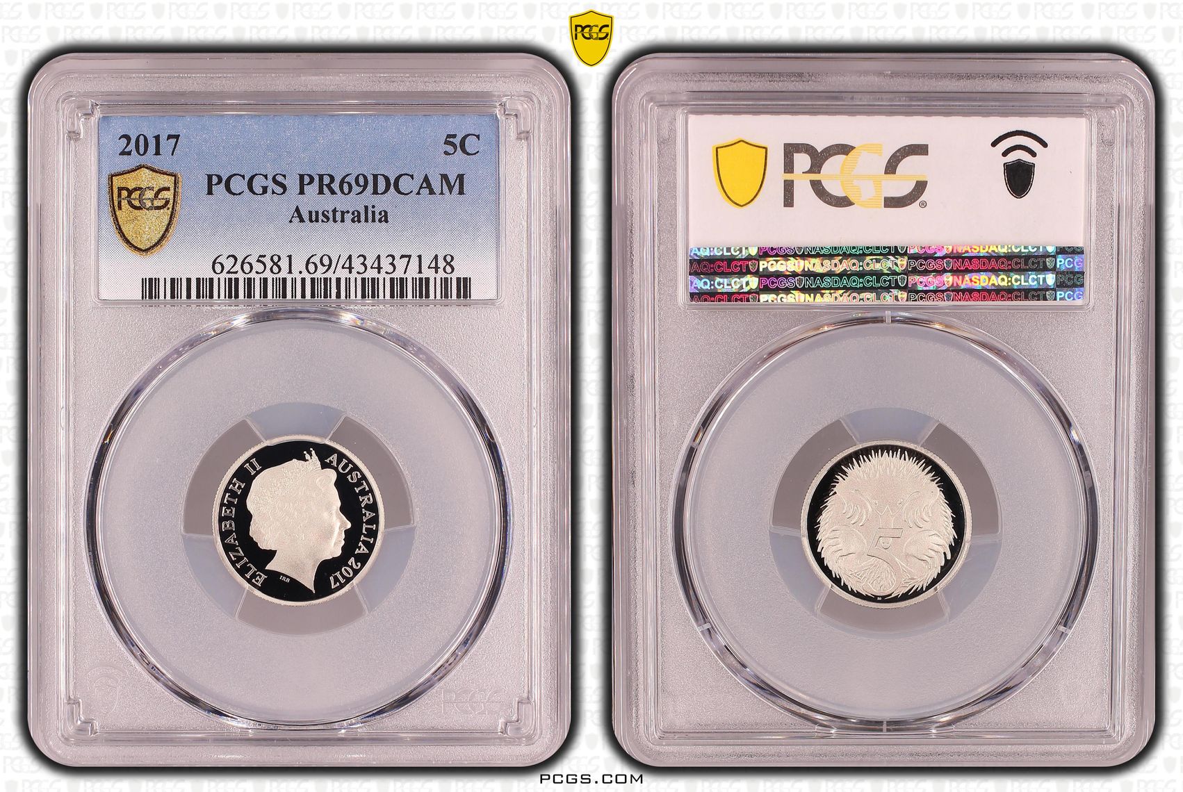 Elizabeth II, Five Cent, 2017, PCGS PR69DCAM