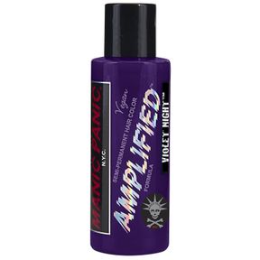 MANIC PANIC VIOLET NIGHT HAIR COLOR - AMPLIFIED - SEMI PERMANENT HAIR DYE - COOL DARK PURPLE COLOR - FOR DARK & LIGHT HAIR - VEGAN