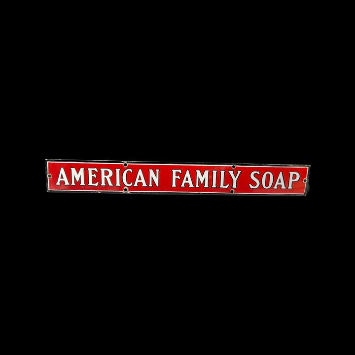 American Family Soap Porcelain Laundry Sign