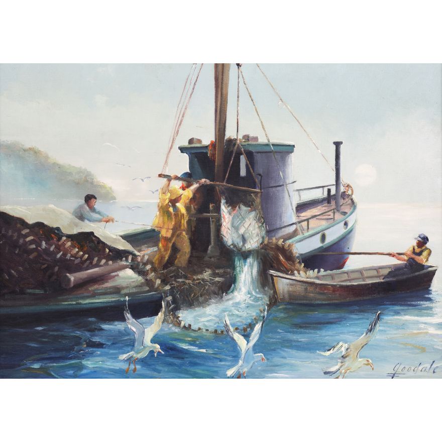 Harvey Goodale ''Fishing Boat'' Oil