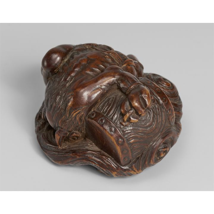A boxwood netsuke of Raiden. Early 19th century