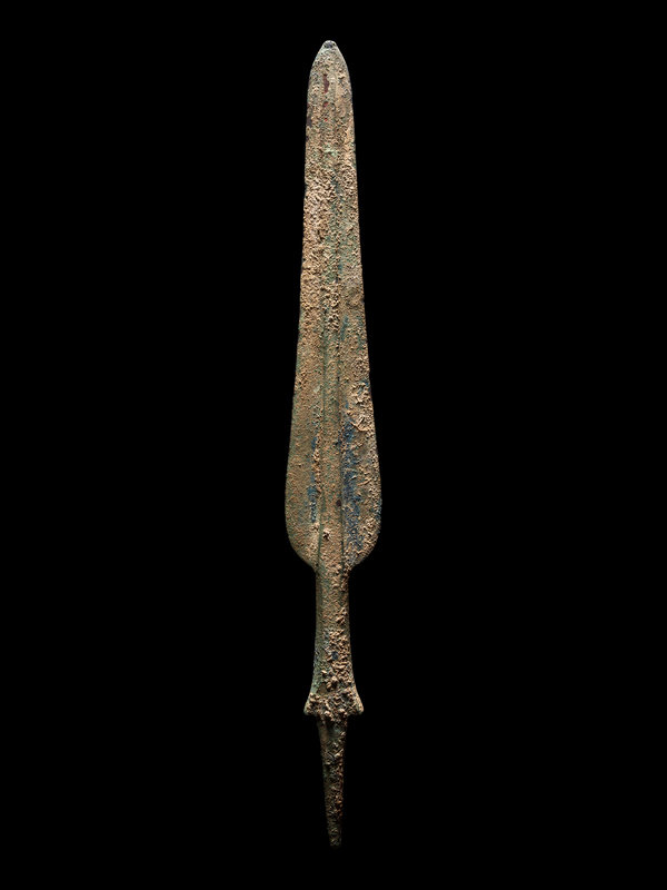 A Luristan Bronze Spear Head
Length 16 inches (40.5 cm).