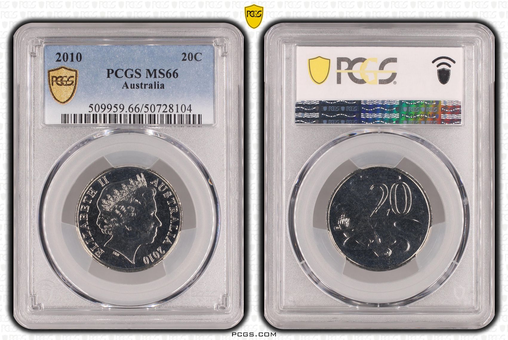 Twenty Cent, 2010, PCGS MS66
