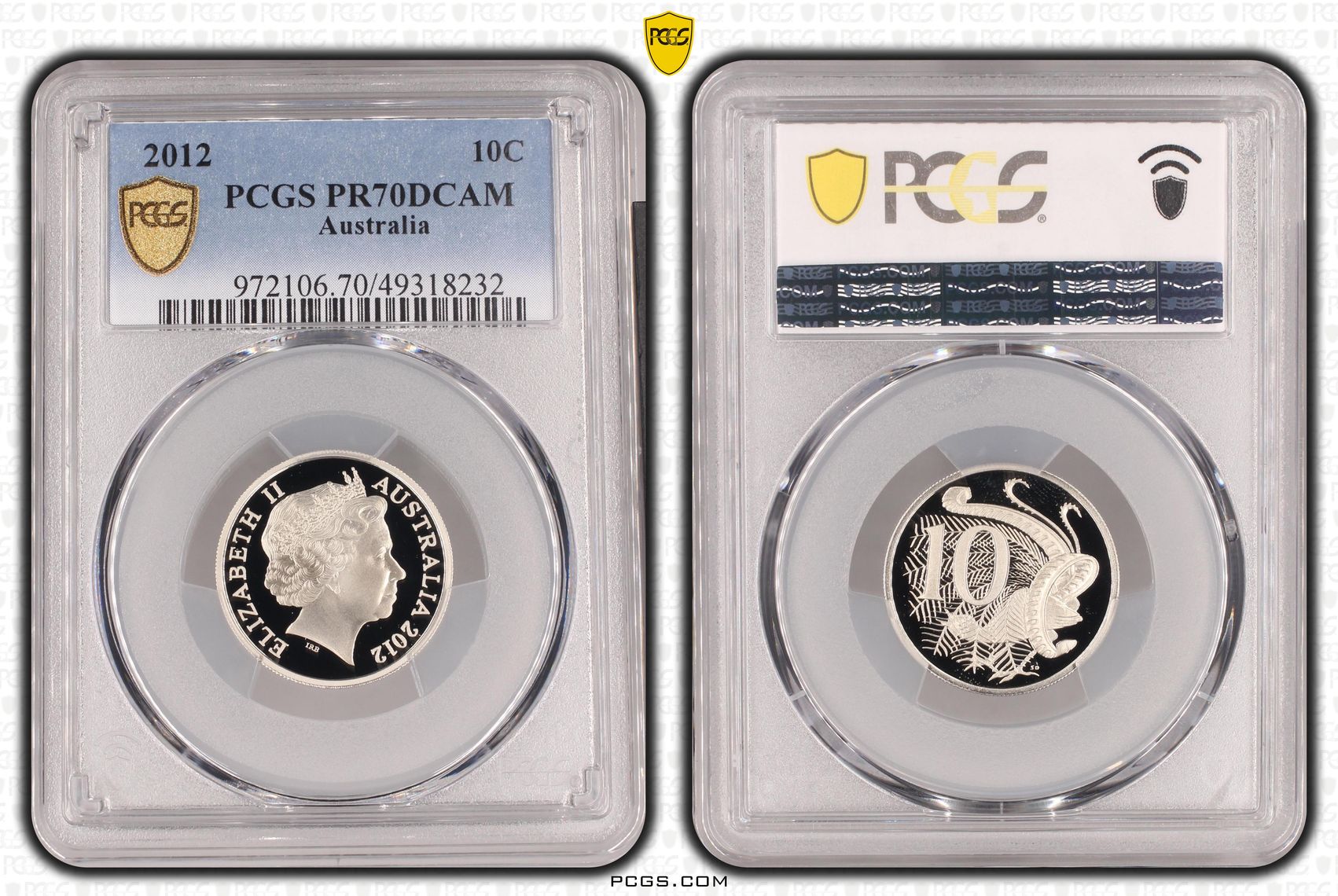 Ten Cent, 2012, Pcgs Pr70dcam