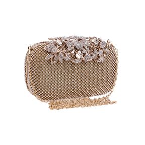 Women Evening Clutch Bag Crystal Rhinestone Flower Wedding Bridal Purse |