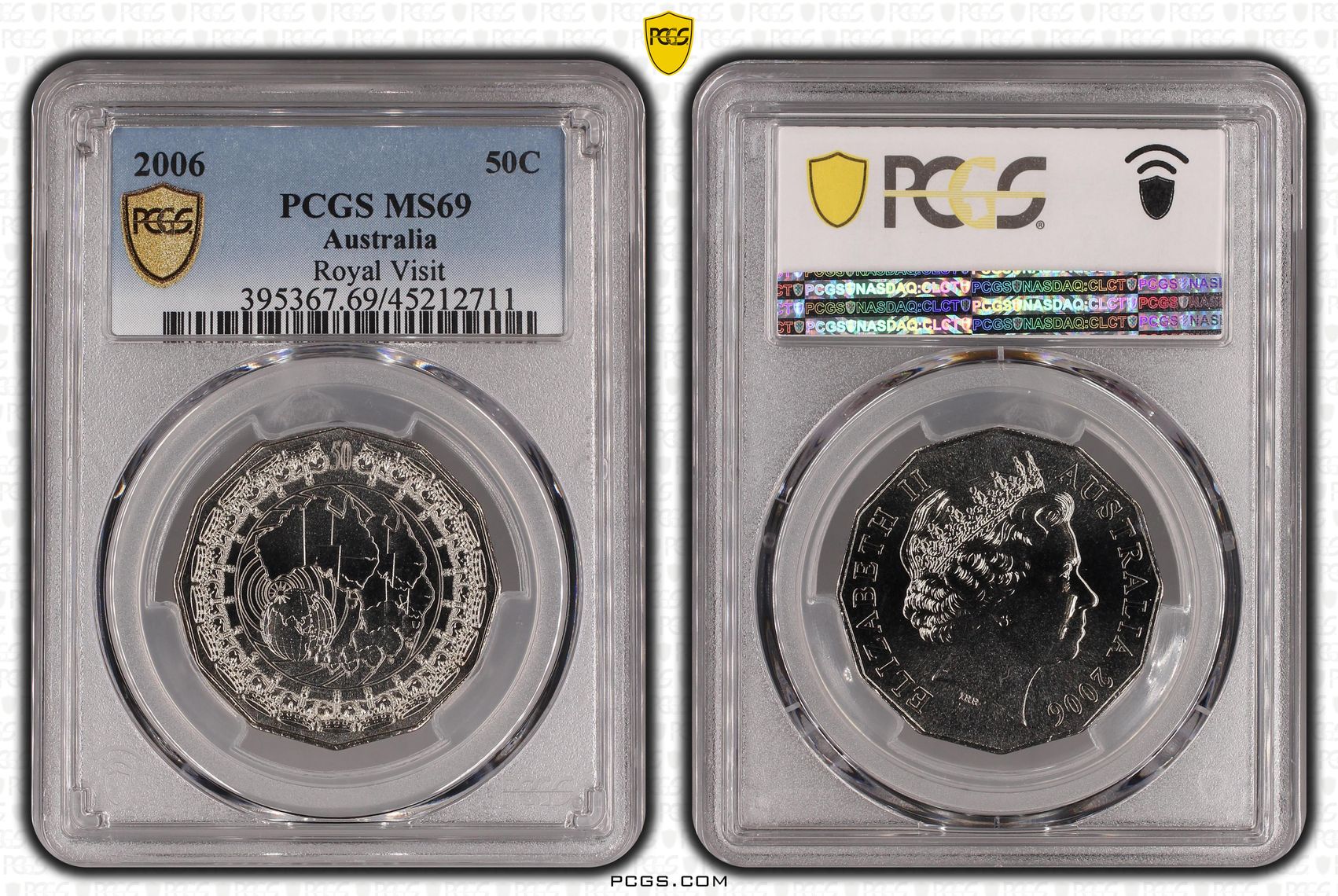 Elizabeth II, Royal Visit, Fifty Cent, 2006, PCGS MS 69