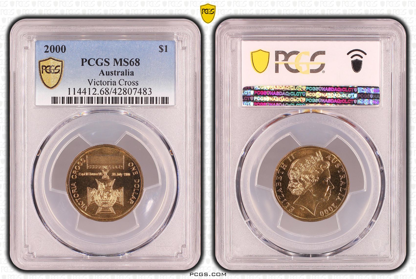 Elizabeth II, Victoria Cross, One Dollar, MS68 , 2000
