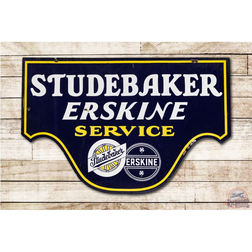 4' Studebaker Erskine Service Double Sided Porcelain Sign