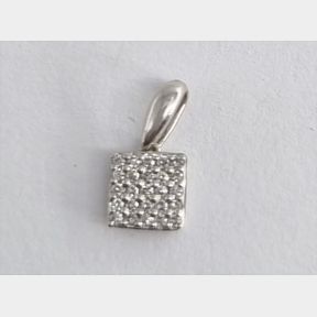 SQUARE WHITE GOLD PENDANT WITH 0.100CT DIAMONDS - 51543/41