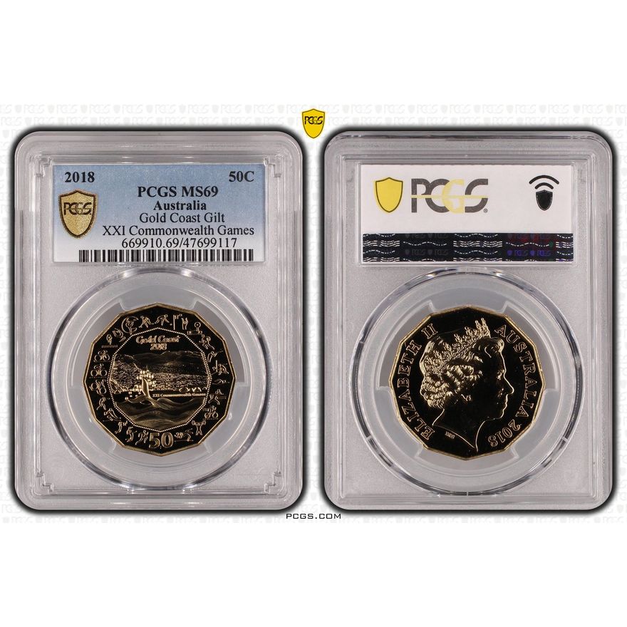 Gold Coast Gilt XXI Commonwealth Games, Fifty Cent, 2018, PCGS MS 69
