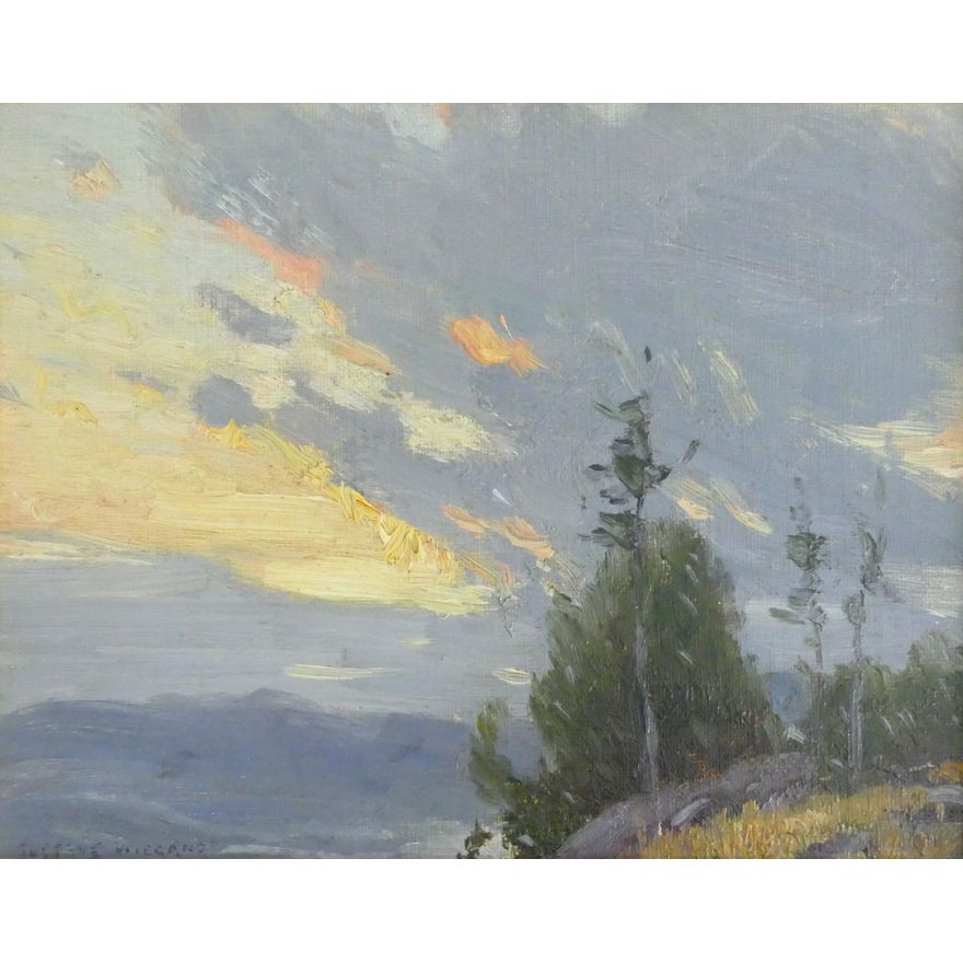 Gustave Wiegand ''Sunset'' (Landscape) Oil