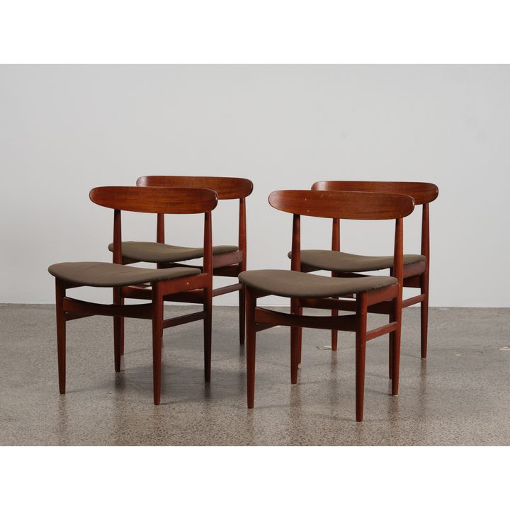 A set of four 1950s Danish dining chairs