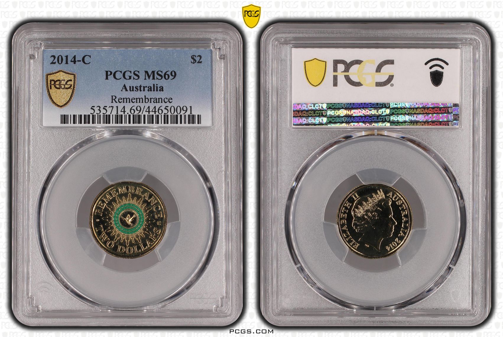 2014-C Australia Two Dollar, $2 Remembrance PCGS - MS69 -091