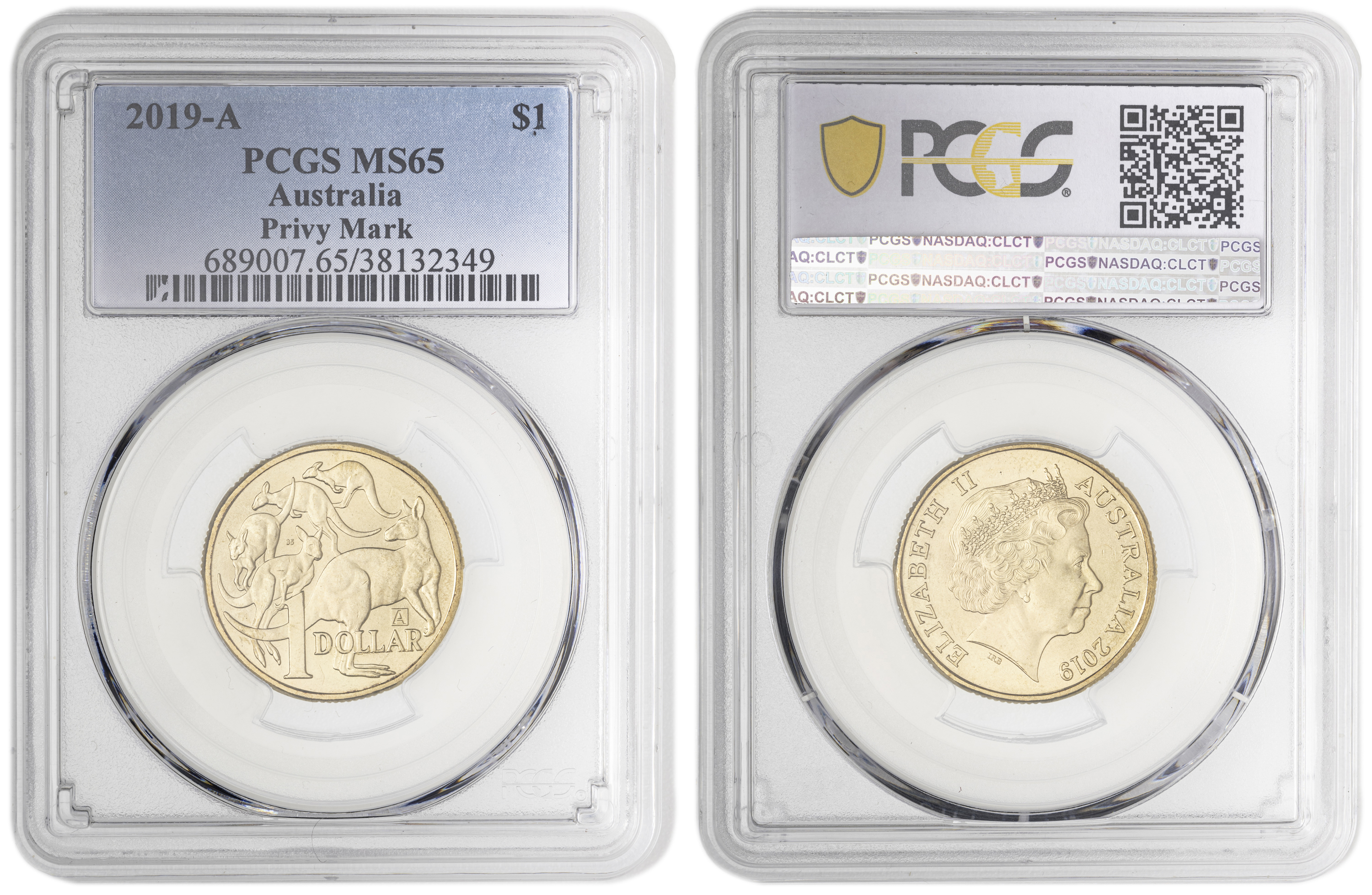 Privy Mark , One Dollar, 2019-A, PCGS MS65