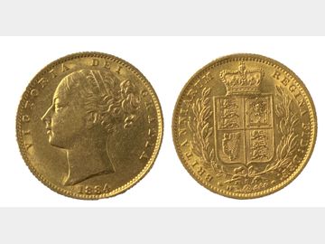 1884 Queen Victoria Young Head Sydney Mint Shield Gold Sovereign.