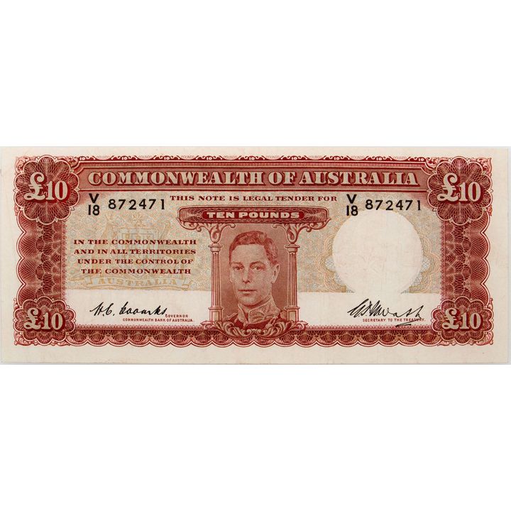 Coombs/Watt, Ten Pounds, 1949, VF