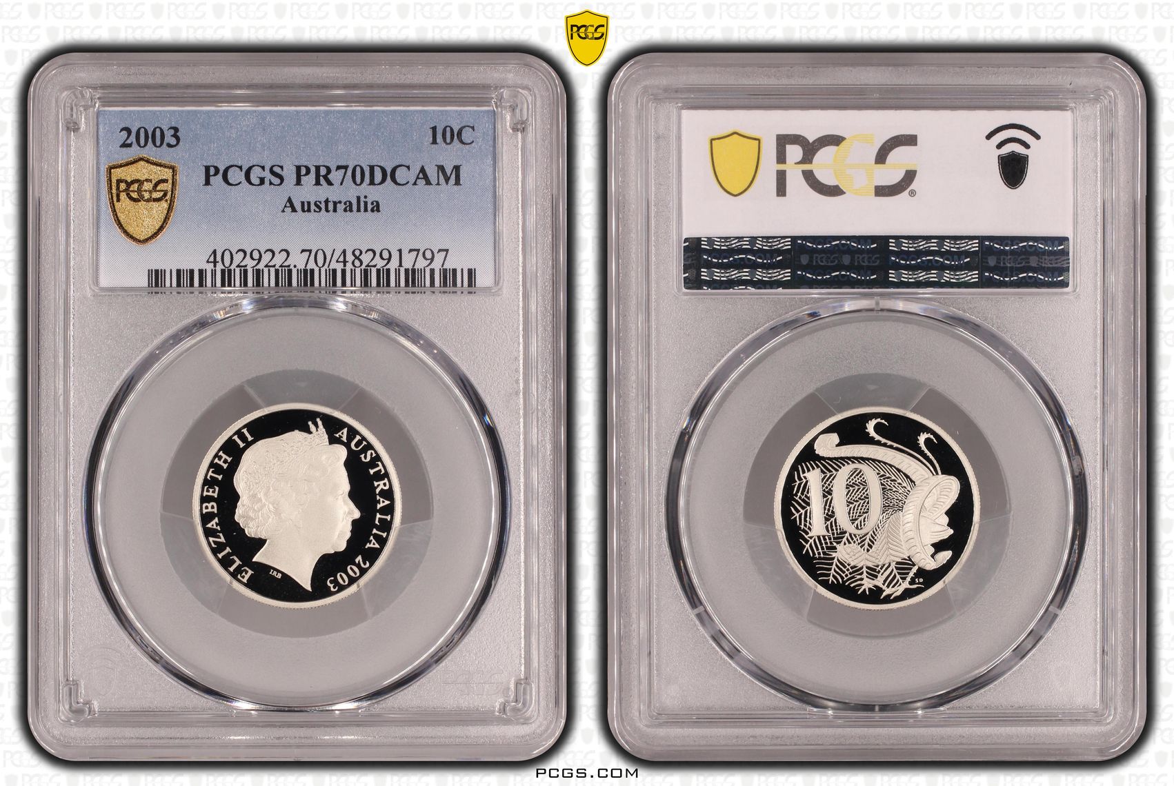Ten Cent, 2003, Pcgs Pr70dcam