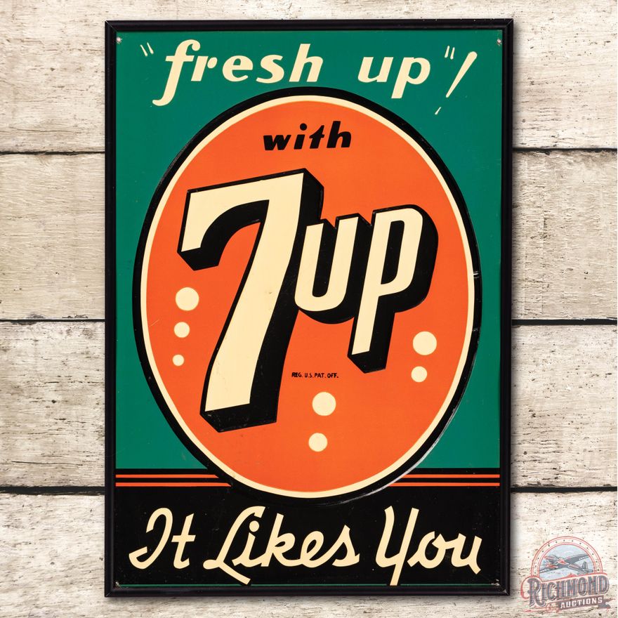 "Fresh Up" with 7up It Likes You Metal Sign TAC 8.9