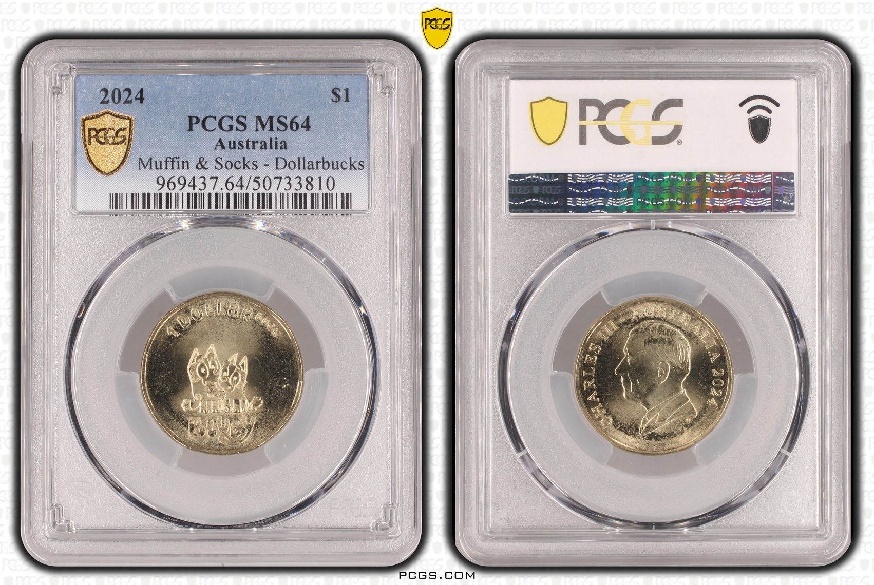 Muffin & Socks - Dollarbucks , One Dollar, 2024, PCGS MS64