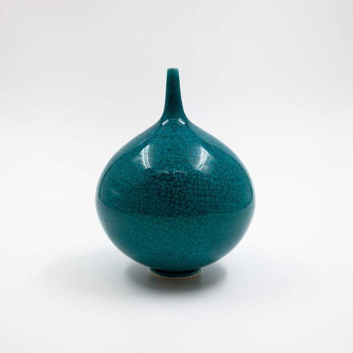 Peter Collis - Small turquoise vase