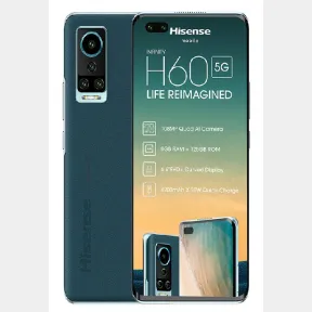 Hisense Infinity H60 5G 128GB Single Sim Green 6.57 FHD 3D Octa Core 64MP 128/8GB 4200mAh 30W QC |