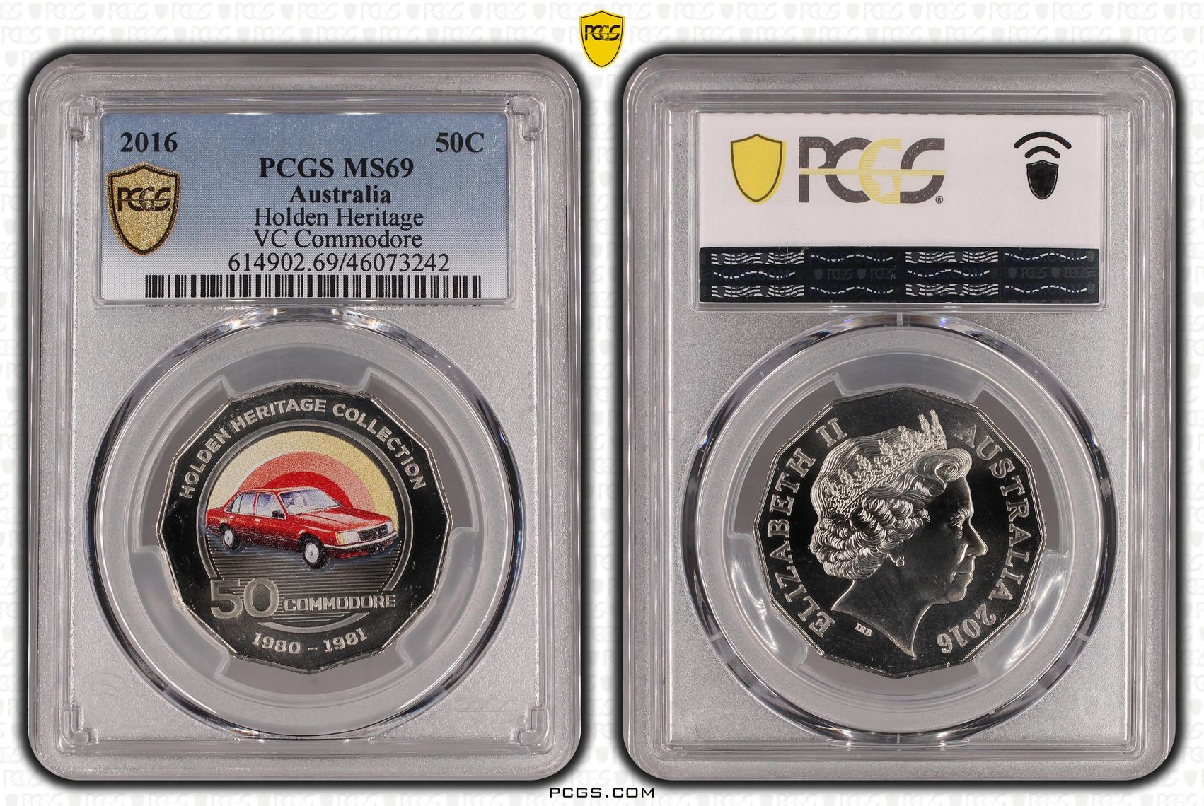2016 Australia Fifty Cent, 50c Holden Heritage - VC Commodore PCGS - MS69 -242