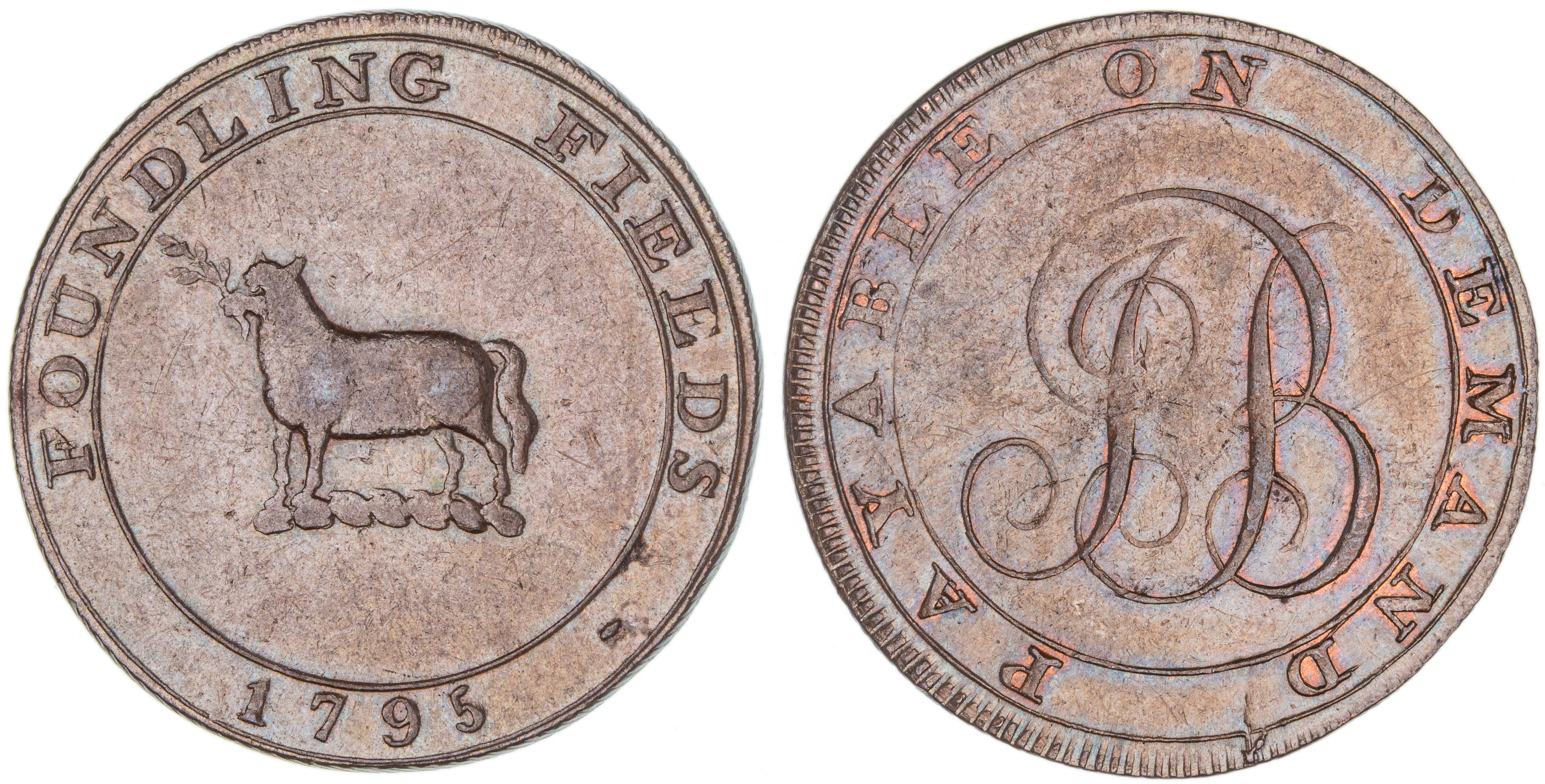 Great Britain, Halfpenny, 1795, aEF
