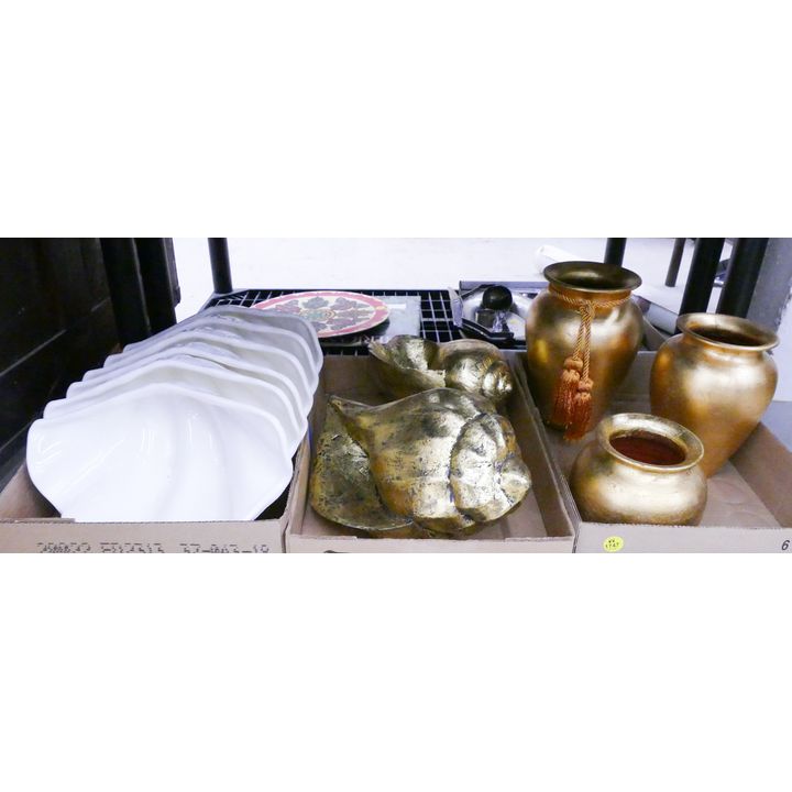 Shelf Italian Gilt Shells & Vases Etc