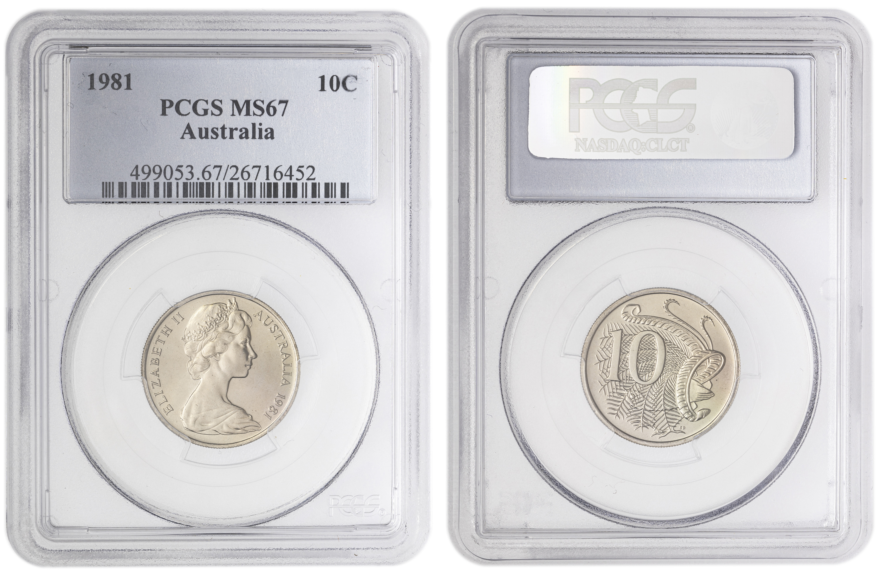 , Ten Cent, 1981, PCGS MS67